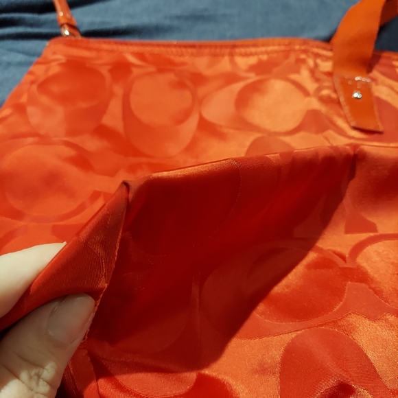 Coach Nylon Packable Weekender Bag - RED ❤ - Picture 6 of 15